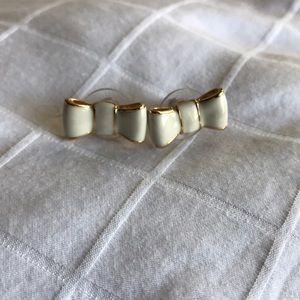 Kate Spade White Bow Stud Earrings